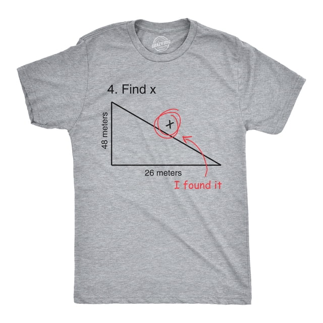 Find X T Shirt Funny Saying Math Teacher Graphic Sarcastic Gift Novelty Dad Joke (Light Grey) - L