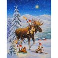 thumbnail image 1 of Carolines Treasures ACG0102CHF Christmas Gnome Riding Reindeer Flag Canvas House Size, 1 of 4