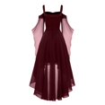 thumbnail image 5 of Robes Style Gothique pour Femmes Grande Taille Mode Robe Midi Corset Manches Longues Évasées Chiffon Fête Élégante, 5 of 5