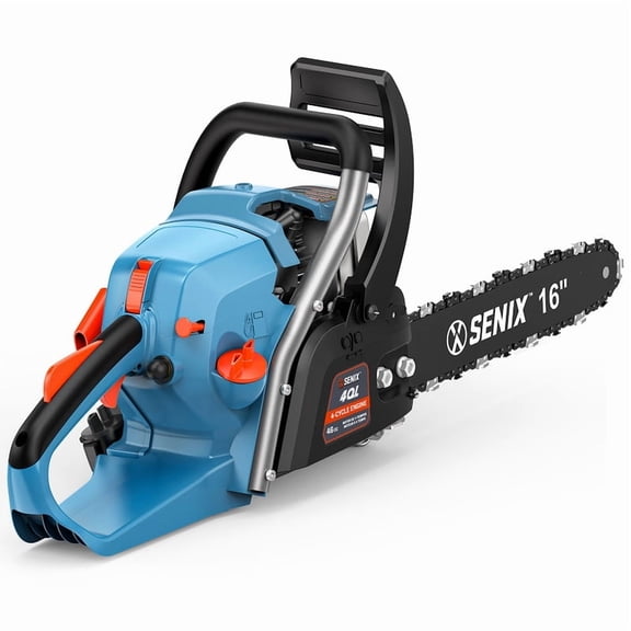 SENIX CS4QL-L3 16" 46cc 4-Cycle Gas Powered Chainsaw, Automatic Oiler