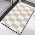 thumbnail image 2 of Checkered Bathroom Rug Runner, Luxurious and Long (20x32in): Non-Slip, Super Absorbent, Large Bath Mat, Soft Microfiber, Machine Washable, Perfect for Bathroom, Bathtub, Hallway, 2 of 5