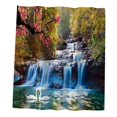thumbnail image 3 of DOLITY Shower Curtain Set Bathroom Supply Home Decor 180x180cm Mountain Stream Blue, 3 of 9