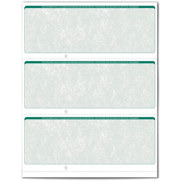 VersaCheck ValueChex - 1500 Blank Business Standard Checks - Green Classic - 500 Sheets Form #3000