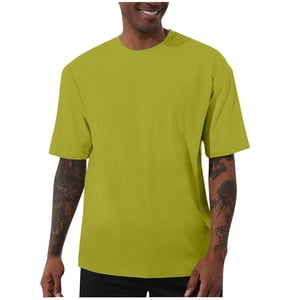 Cfhntfmh T Chemises Grandes et Grandes Manches Courtes Casual Col d'équipage T-Shirt Soft Loose Comfy Tee Classic Plain Shirts pour homme
