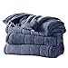 thumbnail image 2 of Sunbeam Microplush Heated Blanket, Queen, Heritage Blue, 2 of 4