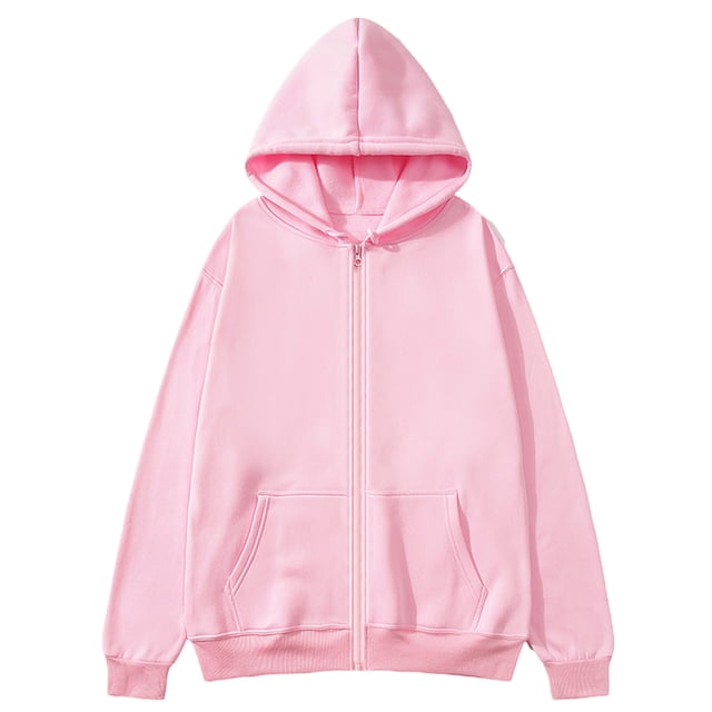 Zip Up Hoodies for Men Long Sleeve Sweatshirt Loose Fit Solid Color Fall Sweatshirts