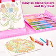 thumbnail image 2 of KINSPORY 290 Pack Drawing Set, Double-Side Trifold Art Easel, Gift for Beginners Artists Kids(Pink), 2 of 7