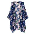 thumbnail image 1 of Kimono Cardigan Ample en Chiffon Transparent à Imprimé Floral pour Femmes, 1 of 4
