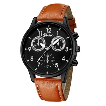 Montres pour Hommes Mode Hommes Cuir Militaire Décontracté Montre-Bracelet Analogique à Quartz Montres d'Affaires