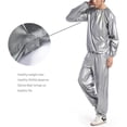 thumbnail image 4 of fastboy Combinaison de Sauna pour Salon à Domicile Spa Course Exercice Mise en Forme Veste de Survêtement Réutilisable Lavable Combinaisons de Sport en PVC Argent TG, 4 of 6