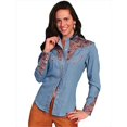 thumbnail image 1 of Scully PL-654-BLU-XS Chemise Western pour Femmes - Bleu - Très Petit, 1 of 1
