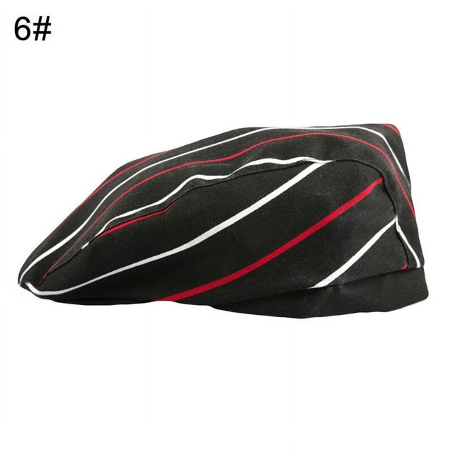 Chef Hat Unisex Beret Geometric Pattern Duck Mouth Style Men Women Pure Color Short Brim Chef Hat for Baker