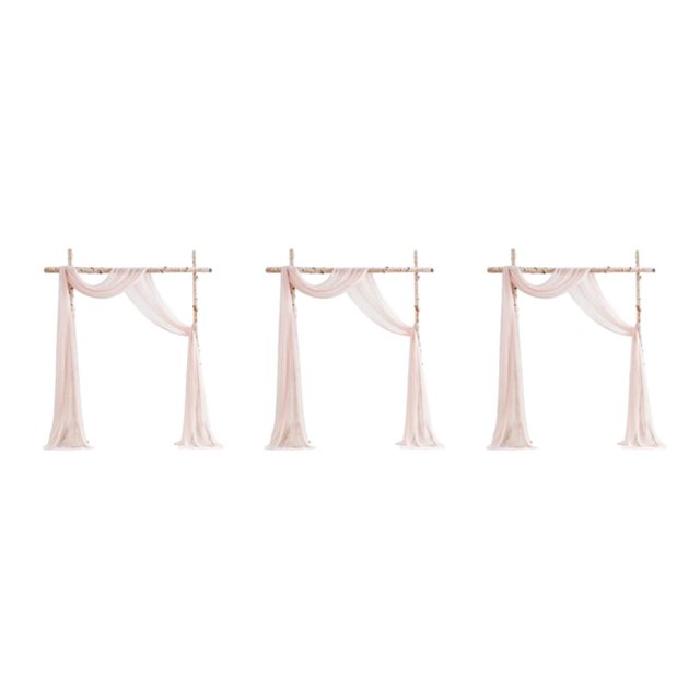 Decodeary Wedding Arch Drapes Memorable Setting For Big Day Not Easy To Wrinkle Easy Care shell pink 3Set