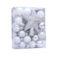 thumbnail image 1 of Silver 36Pcs Christmas Ornament Set Colorful Painted Christmas Balls For Tree Decoration Party Gift Box Home Holiday Decor Shatterproof Plastic Hanging Balls 104G, 1 of 7