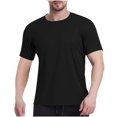 thumbnail image 2 of Styesk T Shirts for Man Fashionable Men's Solid Color Short Sleeved Mesh Breathable Tight Fitting T-shirt, 2 of 8