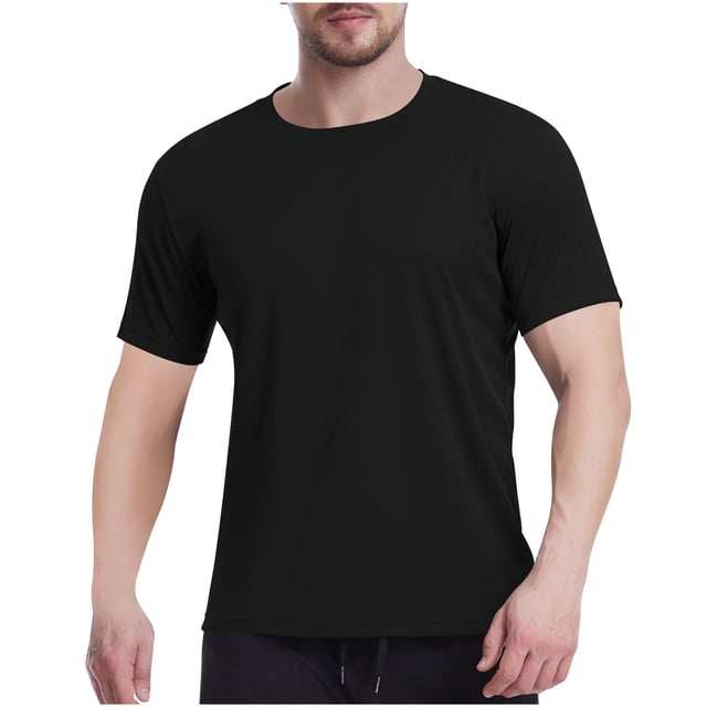 Plebaso T-Shirts Athlétiques pour Hommes Manches Courtes Col Rond Respirant pour Course