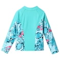thumbnail image 4 of Riismen Girls Long Sleeve Rash Guard Shirts Vest Summer Beachwear Sun Protection Swim Coat Quickly Drying Swimming Costume Green 12, 4 of 7