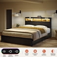 thumbnail image 3 of GUNAITO Full Bed Frame with 2 Drawers Headboard Platform Bed Frame with LED Lights Charging Station Black, 3 of 8