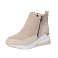 thumbnail image 2 of Bottes Rétro Unies pour Femmes à Empiècements, Semelle Épaisse, Talons Hauts, Bout Rond, Bottes Décontractées, 2 of 5