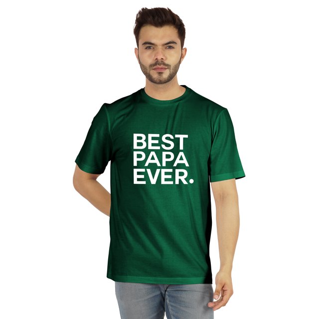 Inkmeso T-Shirt à Col Rond pour Hommes avec Imprimé Graphique Best Papa Ever.€ T-Shirt pour la Fête des Pères