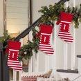 thumbnail image 5 of Fridja Grandes Bas de Noël, Bas de Noël Tricotés à Monogramme Rayé de 19,68 Po avec Pompon pour Cartes de Vœux, Bas Suspendus Rouges pour Foyer de Noël pour Décorations des Fêtes Lettre I, 5 of 5