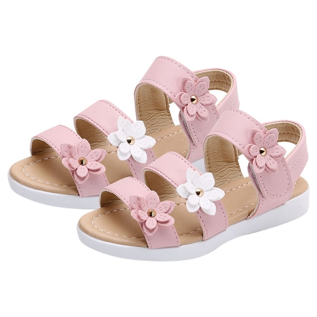 Kcodviy Summer Kids Children Sandals Toddler Leather Sandals Big Flower Girls Flat Girls Jelly Sandals Pricness Shoes