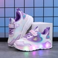 thumbnail image 2 of Ketyyh-chn99 Baby Breathable Rubber Sole Sneakers for Toddler Boys Girls LED Light Up Shoes For Girls Toddler Walking Shoes Girls Kids Children Baby Casual Shoes for 4-4.5 Years,Purple, 2 of 5