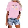 thumbnail image 4 of TSADFHJI Hauts de Yoga pour Femmes avec Soutien-Gorge Intégré Crop Top Mode Décontractée Imprimé Col Rond Manches Courtes T-Shirt L, 4 of 4
