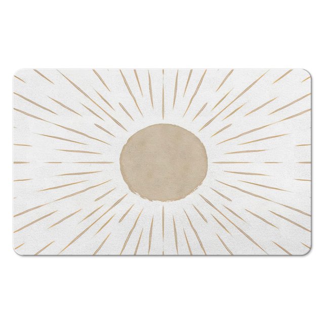 Cute & Washable Bohemian Bath Mat: Non-Slip, Half Circle Rug for Bedroom, Indoor Floor Mat, 20x32 inch