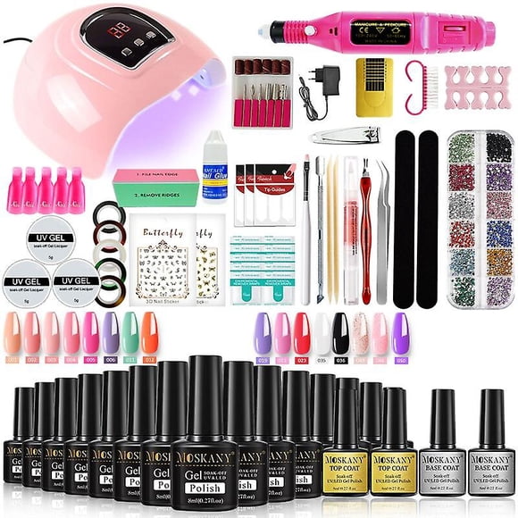 Nail Gel Kit Professional Nail Set With Uv Nail Lamp And Nail Drill For All Drying Gel Nail Polish Manicure Set 15_Perfect Gift