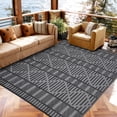 thumbnail image 1 of Garvee 8'x10' Outdoor Rug Waterproof Outdoor Patio Rug Mat, Reverisble Plastic Straw Outdoor Rug for RV Camping Picnic Beach Balcony, Black and Grey, 1 of 6