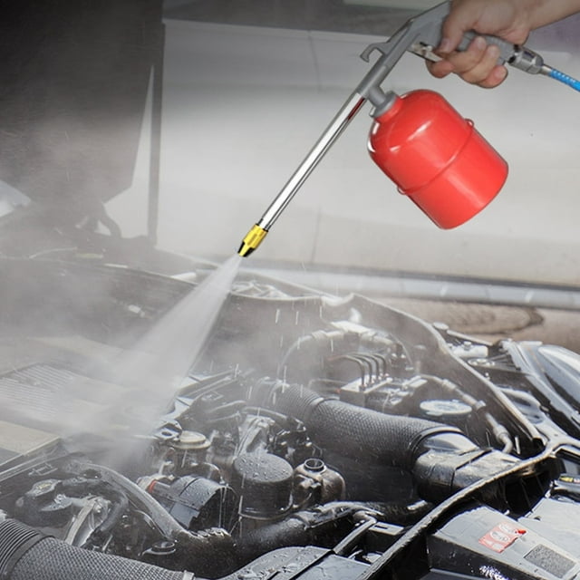EIGTHTAILRed Pneumatic Washer Engine Cleaner with High-pressure Car Washer Function Strong Cleaning Power for Oil Passage and Injector Includes 4ft Hose Red