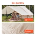 thumbnail image 4 of KFFKFF Inflatable Tents for Camping, 3-5 Person Easy Setup Blow up Tent with Hand Pump, 300D Oxford 4 Season Glamping Tent with Canopy, Stove Jack, 4 of 9