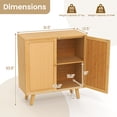 thumbnail image 3 of Gymax 2PCS Bamboo Buffet Cabinet w/ PE Rattan Doors Freestanding Kitchen Cupboard Natural, 3 of 10