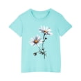 thumbnail image 2 of LSLJS T-shirt en Coton pour Garçons et Filles, Mode Mignon Col Rond Imprimé Tee Manches Courtes, Vêtements d'Été pour Filles, 2 of 5