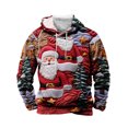 thumbnail image 1 of Penkiiy Chandails de Noël pour Hommes Xmas Chandail à Imprimé Graphique 3D Surdimensionné à Manches Longues Col Rond Chandail à Enfiler Hauts TG Multicolore, 1 of 4
