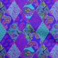 thumbnail image 1 of oneOone Polyester Spandex Turquoise Blue Fabric Asian Paisley Craft Projects Decor Fabric Printed By The Yard 56 Inch Wide, 1 of 4