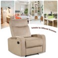 thumbnail image 4 of Costway Fauteuil Inclinable Fauteuil Simple Chaise Longue avec Rangement dans les Accoudoirs et Porte-Gobelet Brun, 4 of 10