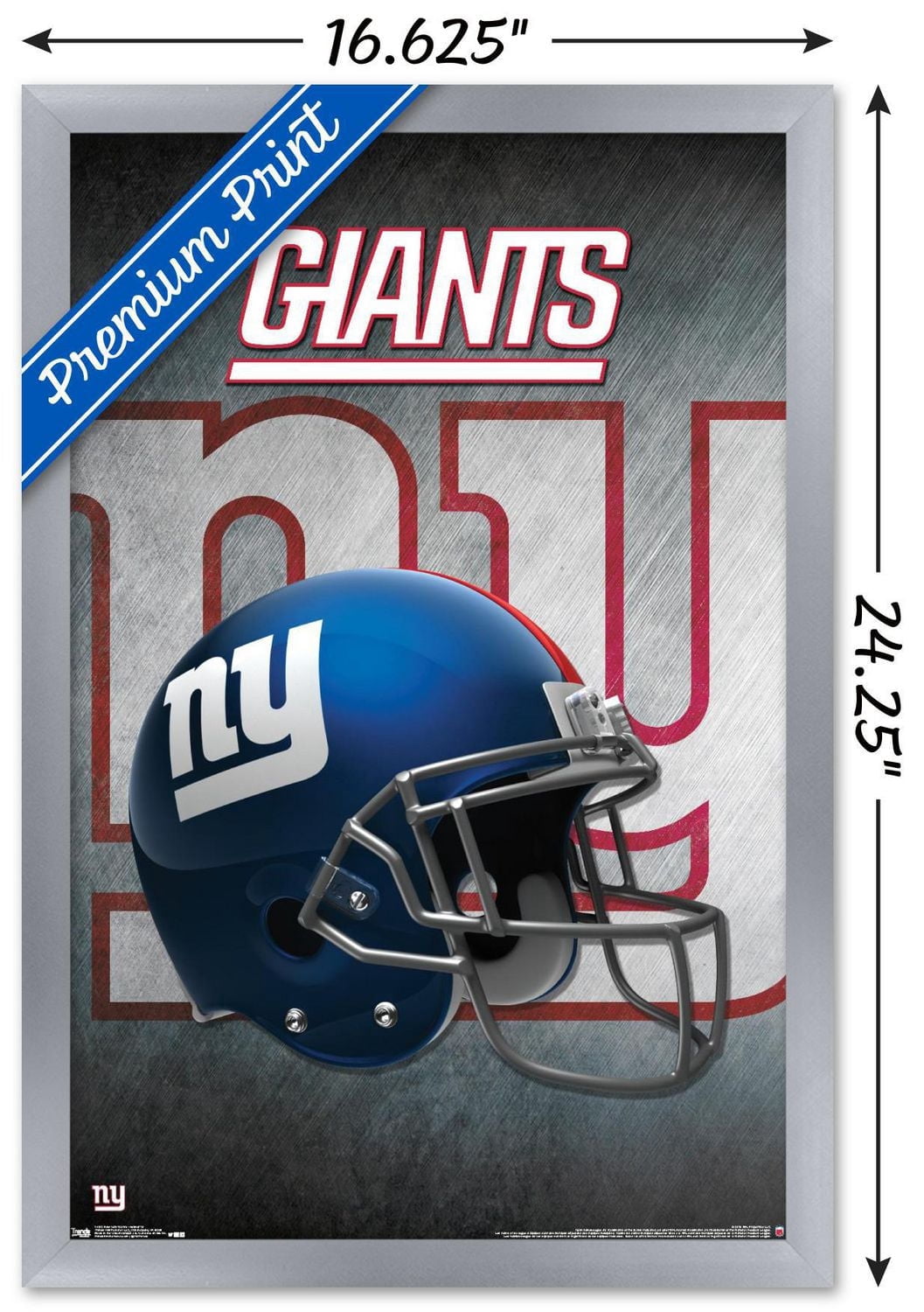 NFL New York Giants - Helmet 16 Wall Poster, 14.725" x 22.375" Framed