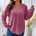 thumbnail image 4 of AherBiu Plus Size Tops for Women Ribbed Long Sleeve Hooded Pullover Spring Casual Loose Going out Tops, 4 of 7