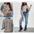 thumbnail image 3 of REDHOTYPE omen Surdimensionné Pull Col Rond Lanterne Manches en Vrac Pull Chunky Pull Pull Pull Pull en Tricot, 3 of 4