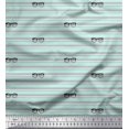 thumbnail image 1 of Soimoi Green Rayon Fabric Text & Goggles Stripe Decor Fabric Printed Yard 42 Inch Wide, 1 of 5