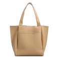 thumbnail image 2 of Becaristey Scratch-proof Handbags With Fine Stitching Wide Application Daily PU Bag Large Capacity Tote Bags khaki, 2 of 6