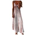 thumbnail image 2 of HKEJIAOI Robes de Cocktail Offres Liquidation Cadeau de la Saint-Valentin Femmes Teinture sur Nœuds Plage Chandail Maxi Boho Robe d'Été Dames Ample Longue Robe Nuisette Rouge, 2 of 7