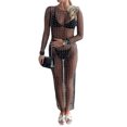 thumbnail image 2 of Fortune Pearl Rhinestone Dress for Women Sheer Mesh Cover ups Dress See Through Swimwear, 2 of 9