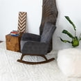 thumbnail image 4 of Logan Fauteuil d'Appoint Berçant Moderne en Tissu pour Salon Intérieur, Gris, 4 of 7