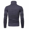 thumbnail image 3 of IROINNID Men's Turtleneck Long Sleeve Jumper Mid-Length Solid Color Knit Pullover Trim Base Sweater Blouse, 3 of 7