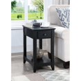 thumbnail image 2 of ACME Bertie Table d'Appoint en Bois avec Tiroir de Rangement et Tablette à 1 Niveau, Noir, 2 of 7