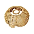 thumbnail image 3 of Lotus Shape Rattan Lamp Shade Ornament Handmade Light Fixture Shade Ceiling Pendant Light Cover for Dining Room Restaurant Bedroom Teahouse Brown, 3 of 8