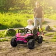 thumbnail image 2 of Qaba 12V Kids Ride On Car w/ Remote Control, Spring Suspension Pink, 2 of 10